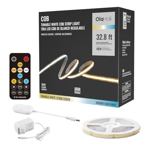 Tira LED COB 10m blanca ajustable 2700K-6500K con control miniatura 1