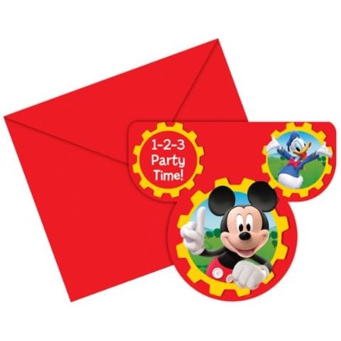 Mickey Mouse New Party Invitations, pk 6" Cover