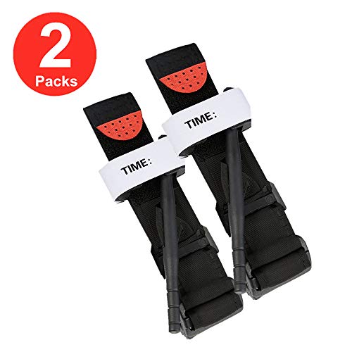 Torniquete Cinturón de Primeros Auxilios Torniquetes Tactico para el Control de la Pérdida de Sangre Senderismo para Exteriores (5Pcs)