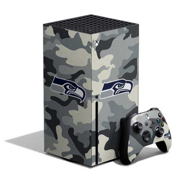 Skinit Decal Gaming Skin Compatible with Xbox Series X Bundle - Officially Licensed NFL Seattle Seahawks Camo Design