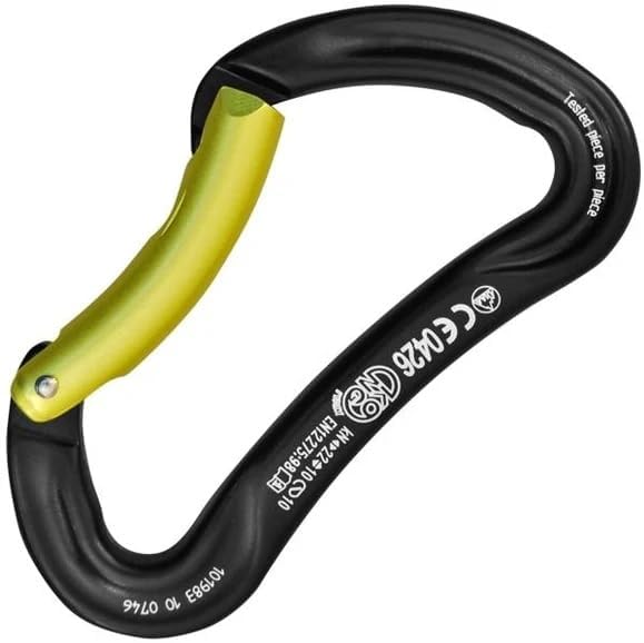 Argon RK Lightweight Aluminum Carabiner, Asymmetric Design with Bent Gate and Keylock System for Smooth Rope Handling