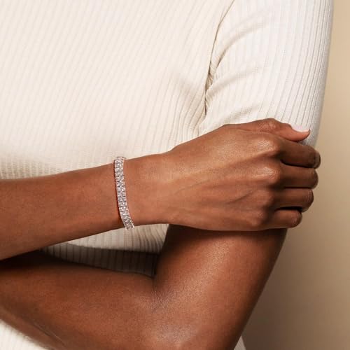 11 Carats 3mm 2 Row Tennis Bracelets For Women Men,D Color VVS1 Lab-Grown Moissanite Diamond,Wedding Bridal Fine Jewelry,Anniversary Birthday Gift,Length 7.5 Inch4