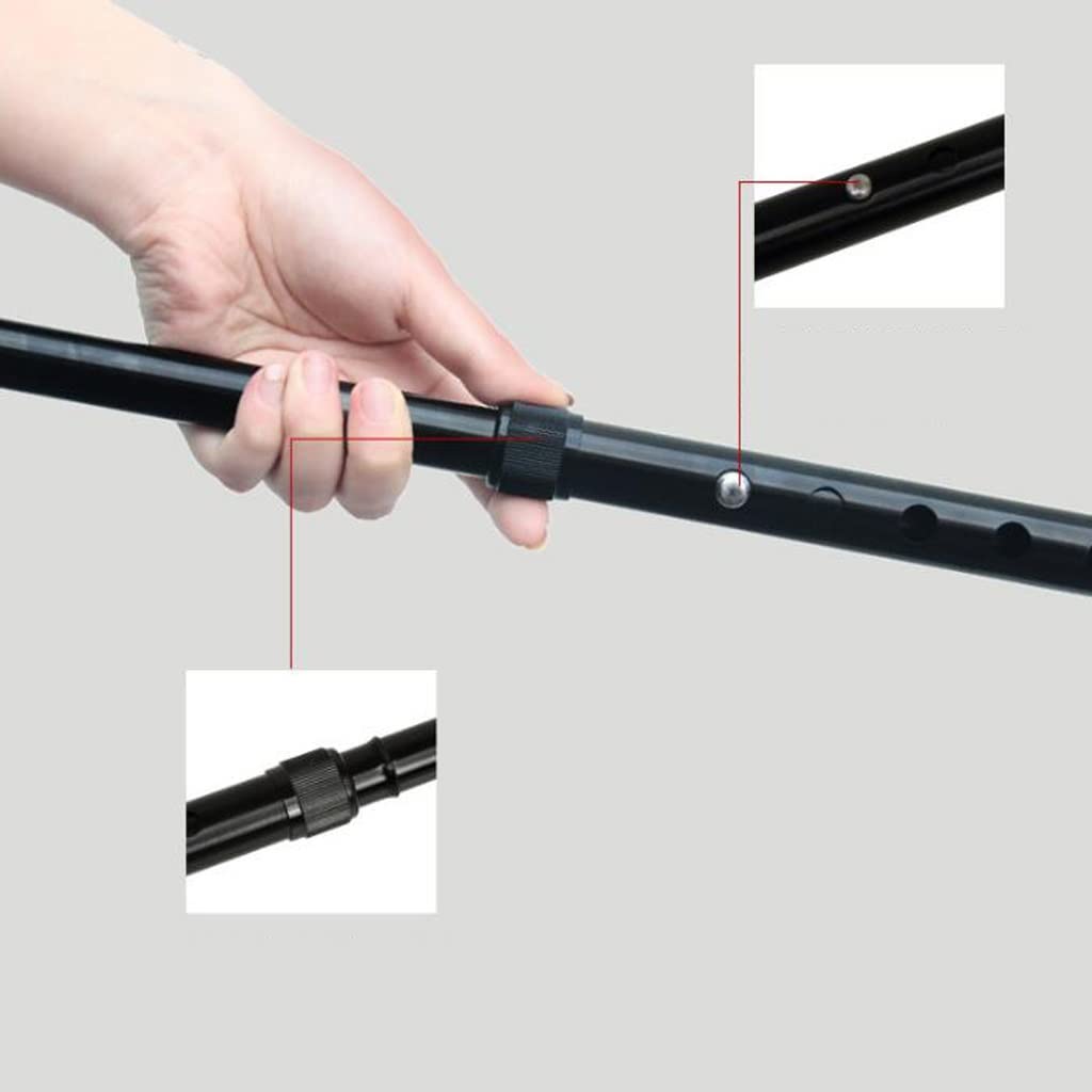GCX- Muletas for Ancianos bastón Ligero con bastón Multifuncional de Cuatro Patas bastón Antideslizante bastón telescópico con luz Firma (Color : Nero)