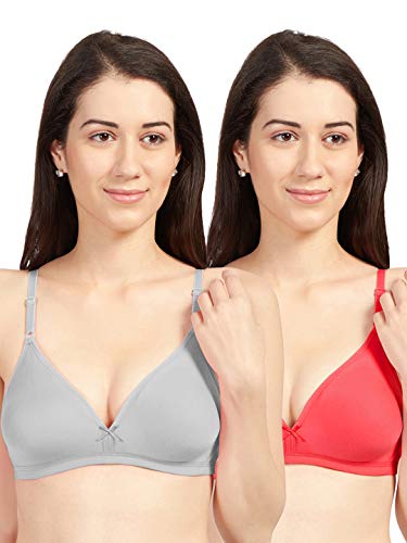 Image of SONARI Omania Womens Non-Padded Cotton Polyester Bras - Solid, Non-Wired, Medium Coverage, Hand Washable (Pack of 2)
