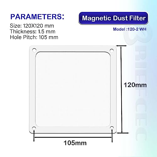 BRIEFCEC Dust Filter 120mm with Screws for Computer Cooler/PSU/Routers NYLON 80 Mesh - Image 2