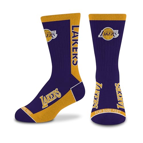 For Bare Feet NBA LOS ANGELES LAKERS MVP Crew Sock Team Color YOUTH