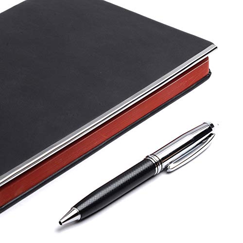 Image of COI Diary Black UNDATED Notebook- Elegant Faux Leather A5 to Do List Planner to Nourish Your Daily Appointment with Pen.