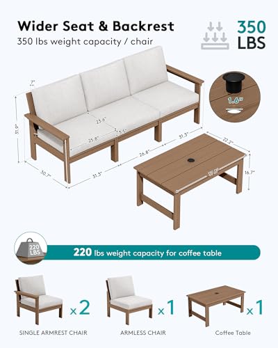 Image of SERWALL HDPE Outdoor Couch with Coffee Table