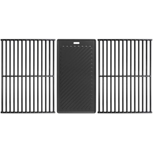 Image of SafBbcue Replacement Parts for Monument Mesa 400, 25392 and 13478, A005 Cast Iron Griddle and 98888 Cast Iron Grill Grates for Monument Grills 4-Burner Propane Gas Grill Accessories