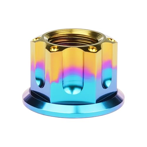 Image of Titanium M6 M8 M10 M12 M14 M16 Flange Bolt Nut Bicycle Motorcycle Rear Axle Car Modification Accessories Pack of 6 (M12 Pitch 1.25mm, Iridescent Blue)