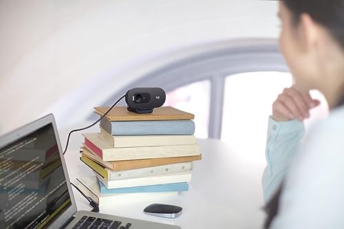 Image of Logitech C505 720p HD External USB Webcam with Long-Range Microphone Compatible with PC or Mac, Desktop or Laptop (Grey, Zoom Type: Digital)