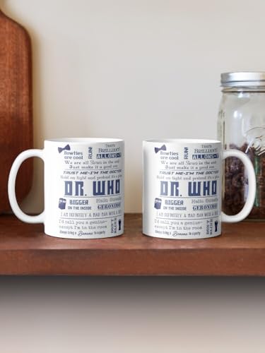 Image of The Doctor Mug Ceramic 330ml - Time Travel Sci-Fi Printed Coffee Cup - Microwave Safe Dishwasher Friendly - Gift Mug for Doctor Who Fans, Whovians, Tardis Collectors, Daily Use, Desk Display
