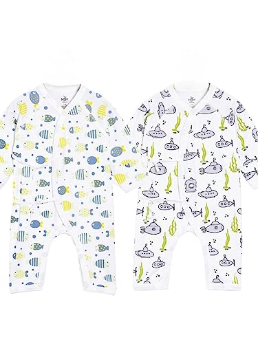 The Mom Store Infant/Baby Jhabla Rompers Combo of 2 | Jabla Style | 100% Cotton | For Baby Girls and Baby Boys | Snap Buttons | Comfortable The Mom Store Infant/Baby Jhabla Rompers Combo of 2 | Jabla Style | 100% Cotton | For Baby Girls and Baby Boys | Snap Buttons | Comfortable
