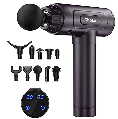 Massage Gun Deep Tissue, Massage Muscle Therapy Gun for Athletes,30 Speed 10 Types of Massage Heads, Hand Held Body Deep Muscle Massager for Muscle Neck Back Shoulder