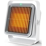 【2025冬の定番！】ヒーター 小型 人感センサー付 セラミックヒーター 省エネ 速暖 足元 トイレ 洗面所 脱衣所 400W/600W 角度調節 転倒OFF 過熱保護 ミニ セラミックファンヒーター 静音 節電 電気 暖房 オフィス 卓上 デスク下 (Gray)