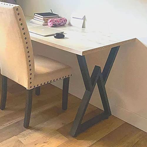 Image of Triangle Metal Table Legs Set of 2 Heavy-Duty Industrial Style Dining Table Legs for Kitchen Desk Coffee Table & Furniture DIY Modern Steel Replacement Legs for Strong Support