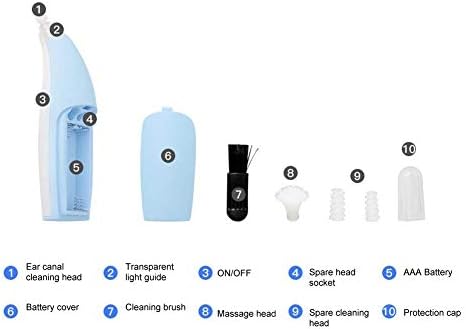 Ear Wax Removal Kit Tool, Spiral Ear Wax Cleaner Kit for Humans, Ear Pick with 4 Silicone Spiral Tips, Safe and Comfortable Earwax Removal Tool with LED Lights for People of All Ages