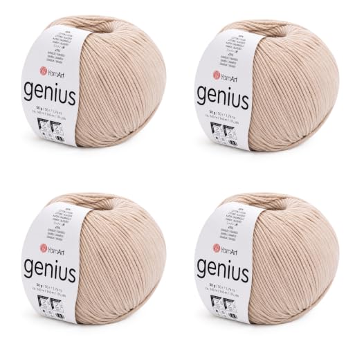 Image of YarnArt Genius Soft Cotton Blend Yarn, 4 Pack (1.76 oz / 174 Yds)
