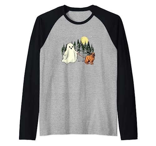 Leonberger - Disfraz divertido de fantasma caminante para Halloween para niños Camiseta Manga Raglan