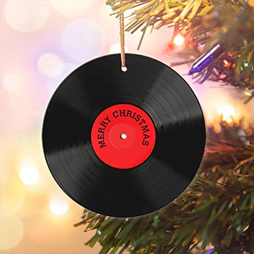 Wodoro Black Vintage Vinyl Record 2D Flat Wood Ornament, (Not 3D), Christmas Tree Hanging Vinyl Music Ornament thumb #5