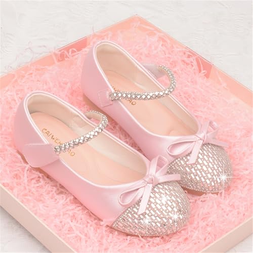 Girls Dress Shoes Mary Jane Flower Girl Low Heels Princess Shoes for Wedding Party 80074