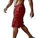 Cambkatl Men's Knee Length Summer Linen Shorts, Stylish Split Side Loose Elastic Waist Lounge Beach Shorts with Pockets