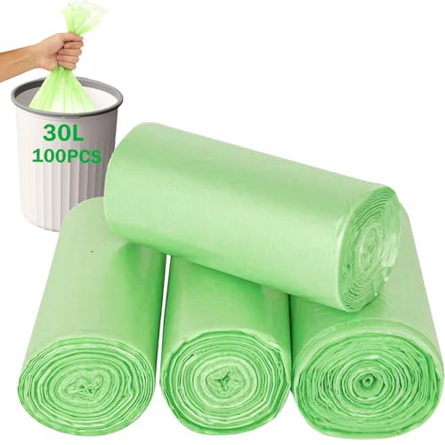 Sacs poubelle biodégradables de 5/10/20/30/50 l - Sacs poubelle compostables pour déchets alimentaires et sacs poubelle recyclés pour ordures de cuisine, maison, bureau et à déjections canines (vert