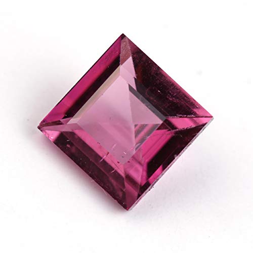 Tourmaline africaine rose 6 mm pierre naturelle carrée pour bague