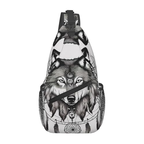Bolso cruzado Wolves And Dream Catchers02 unisex casual