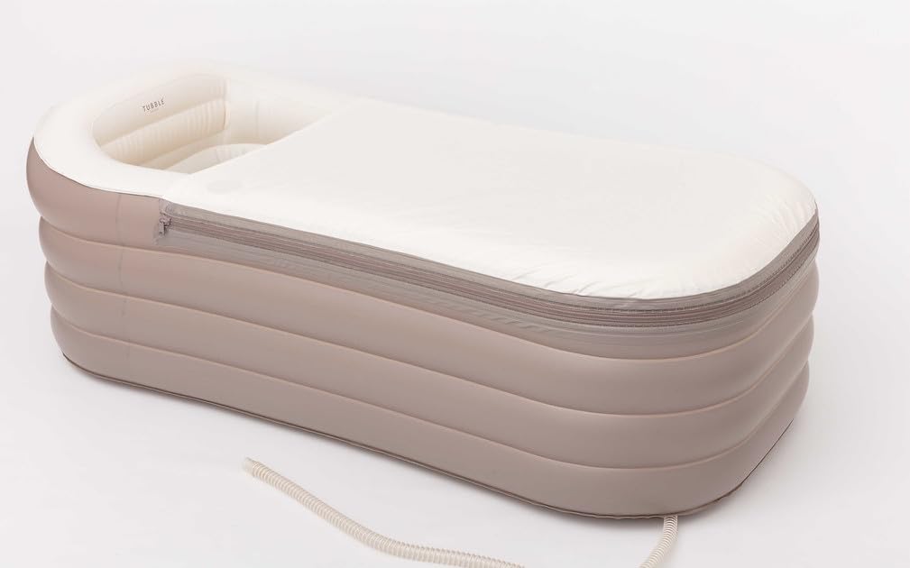 Tubble® Royale Badewanne Aufblasbar Ambiant Taupe 255 Liter - Faltbare Badewanne für Erwachsene bis 188 cm, Aufbau in 1min, Für Indoor und Outdoor, Home Spa & Eisbad