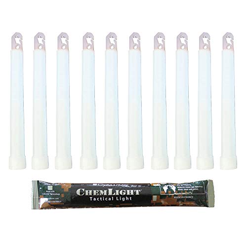 Cyalume - Barra luminosa blanca militar ChemLight Lightsticks 15 cm, muy luminosa con duración de 8 horas (caja de 20) Cover