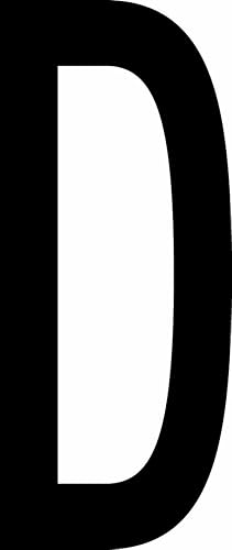 Aviditi "D" Vinyl Warehouse - Etiquetas adhesivas de letras, 4 x 2 1/8 pulgadas, negro/blanco, (paquete de 50 etiquetas)