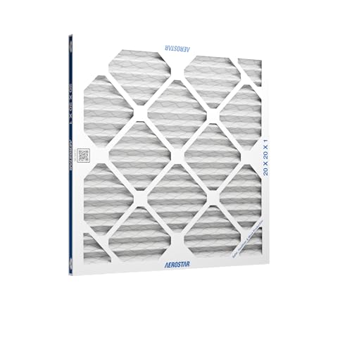 aerostar 20x20x1 merv 8 - 6 count - high efficiency pleated hvac furnace amp air conditioner filters - removes dust lint mold amp allergy-causing pollen