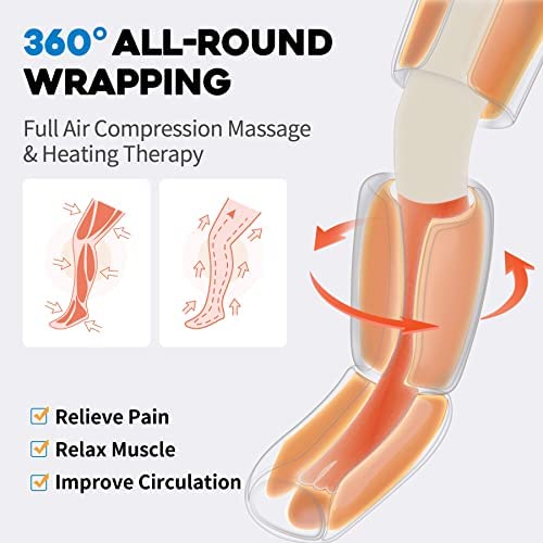 Sotion Leg Massager With Heat, Leg Compression Massager For Circulation, Full Leg Massager With 4 Modes 4 Intensities 2 Heats, Sequential Compression Device For Pain Relief #TOP5