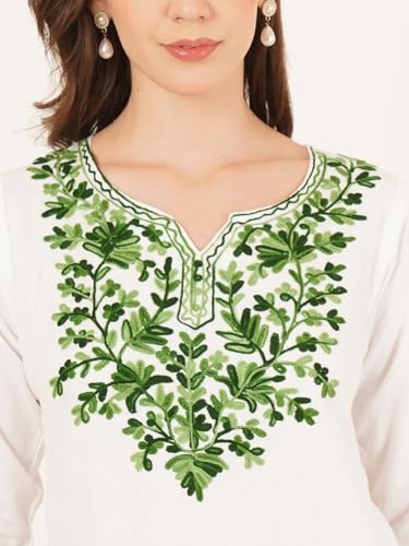 Image of Women's Pure Cotton Embroidered Short Kurtis