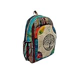 Hemp Backpack | 100% Pure Hemp - All Natural Handmade Multi Pocket Large Laptop Backpack | Travel Backpack - For Women and Men | Laptop Sleeve -Water Bottle Pockets | Boho Hippie - Rainbow