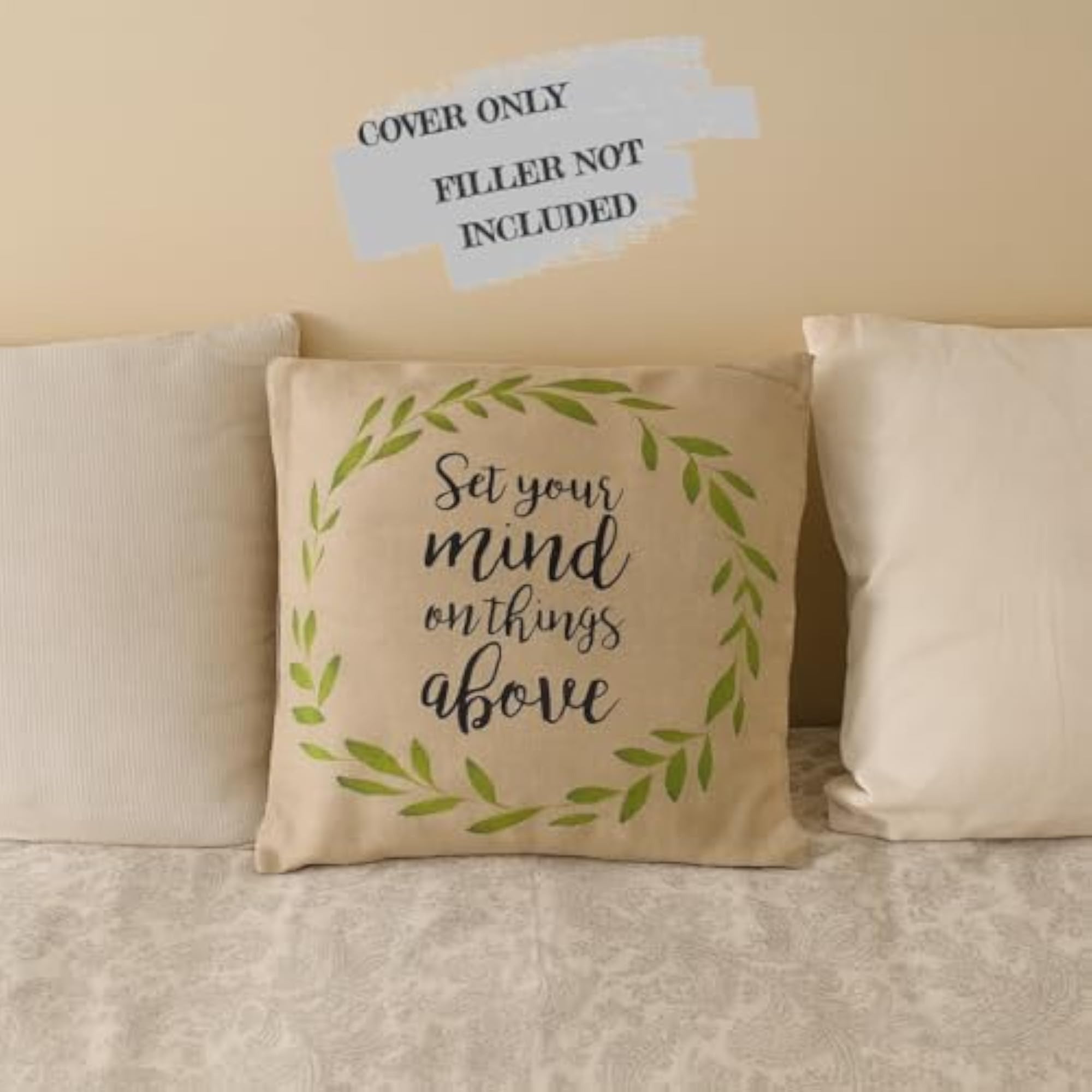 Textured Quote Cushion Cover, 16x16 Inch