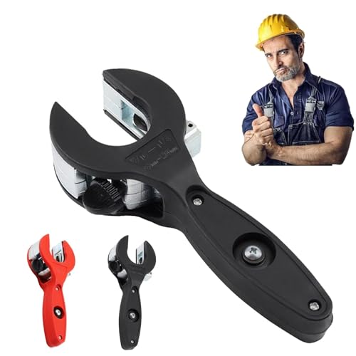 Cortatubos con carraca, Cortatubos de cobre, Cortatubos profesional con carraca, Cortatubos de acero inoxidable con carraca, Cortatubos multiusos con carraca (Negro)