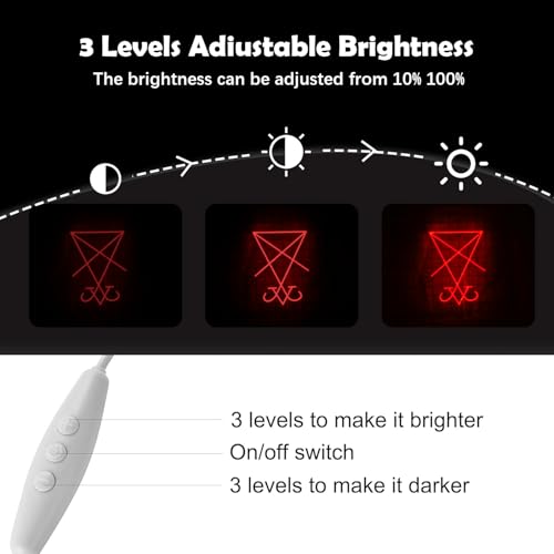 Image of Lucifer Neon Sign | Halloween Neon Mythological Decor Neon room decorative lights 15x12.4in(Red)