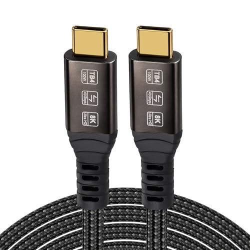 Velozym Cable USB4 para Thunderbolt 4, 1m 40Gbps, Tipo C 4K@60Hz UHD Video 100W PD3.1 Fast Charge Cord para Thunderbolt 5, Thunderbolt 3, iPhone 15/15 Pro Max Mac MacBook Pro, SSD
