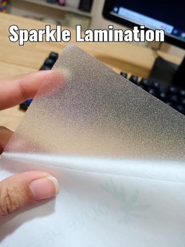 Image of Photo Paper Adhesive Paper Printable Vinyl (Printable Vinyl Sheets A4 SIZE) Sparkle Lamination Transparent Sticker Paper A4 Clear Heat Laminating Film for Documents, Photos & Crafts (Pack 5+5)
