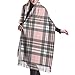 Produktbild JJsister Damen Pashmina Wrap Schals,Winterschal Pink Grey Plaid Tartan Damens Schals Large Soft Silky Pashmina Cashmere Shawl Wrap