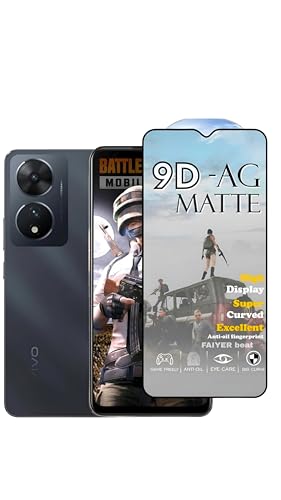 Image of Premium Tempered Glass for VIVO T2 5G (matte finish glass, Pack of 1) Full Screen Coverage gaming matte Screen Protector Guard (VIVO T2 5G)