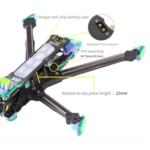 Image of FPV Drone Frame Kit,Carbon Fiber 6 Inch Support,Compatible with D-J-I O3 Air Unit,for RC Racing Drone Freestyle (SFD6 Deadcat Type)