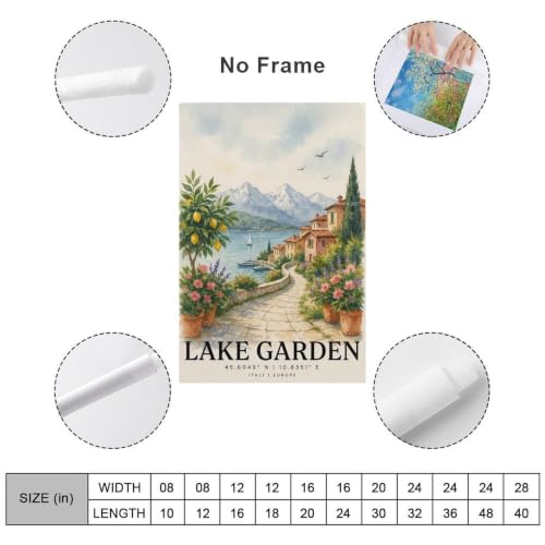 Lac de Garde poster aquarelle pour une décoration de salon