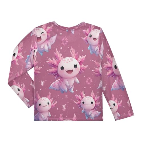 Cute Axolotls Kawaii Boys Rash Guard Long Sleeve UPF 50+ Boys Swim Shirt Quick Dry Shirt for 3-12 Years2