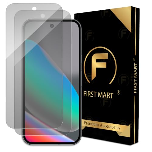 Image of FIRST MART Borderless Matte Tempered Glass for Google Pixel 10 & Pixel 10 Pro, 2 Pack | Anti-Glare, Anti-Fingerprint, Full Adhesive, Smooth Touch, Case-Friendly