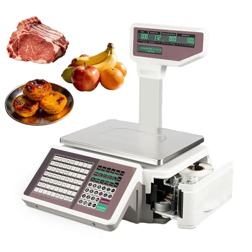 Báscula impresora industrial 30kg con bandeja de acero inoxidable miniatura 1
