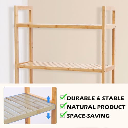 Wasmachinekast, wasmachinerek, toiletrek, 66 x 26 x 170 cm, wasmachinerek, rek voor wasmachine - Afbeelding 6