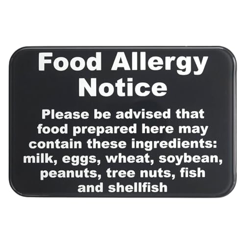 Knupp Co. KCO-SIGN-154 Food Allergy Notice Sign W/Adhesive Back cover